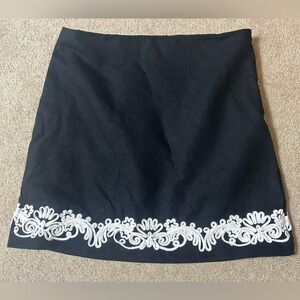 NWOT Loft Embroidered Linen Cotton Shift Skirt Sz 10